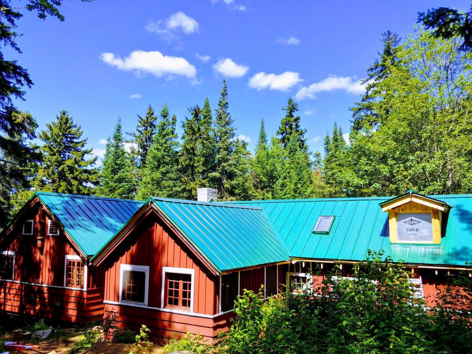 new installed vertical seam metal roofing